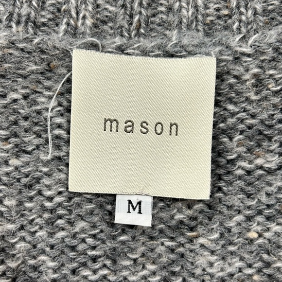 MASON Grey Knitted Wool Sweater with long sleeves in Women's Size Medium - Picture 4 of 6